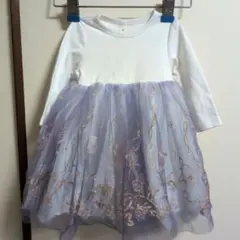長袖チュールワンピース ラベンダーチュールドレス 80サイズ