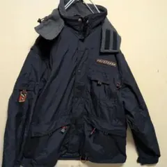 POINTZEROネイビー フリース裏地 取り外しフード付マウンテンジャケット