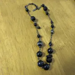 ANNA SUIロングネックレス ブラック ビーズ