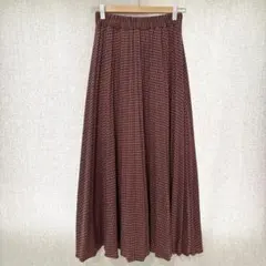 美品✦FREE'S MART ロングプリーツスカート F 赤緑チェック ゴム