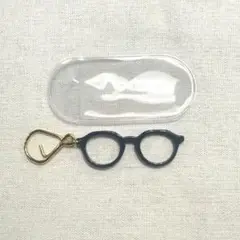メガネキーリング　メガネキーホルダー　グレイッシュブルー