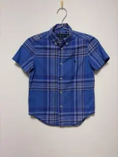 Ralph Lauren 半袖チェックシャツ ブルー サイズ7