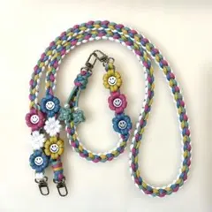 きぃ様　パラコード　ショルダーストラップ　キーホルダー　くすみカラー