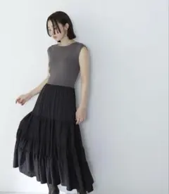 NATURAL BEAUTY BASIC ティアードドッキングニットワンピース