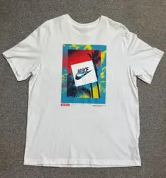 NIKE ナイキ 半袖 Tシャツ ホワイト カラフルロゴプリント 着用1回