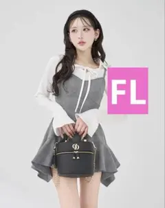 darich ダーリッチ レイヤードランダムヘムチェックミニワンピース グレー