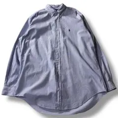 90s ビンテージ ラルフローレン ヤーマス ボタンダウンシャツ ブルー 古着