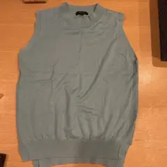 COMME CA ISM 水色 ノースリーブニット 12-74KZ04