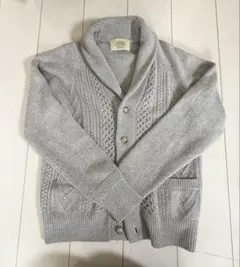 【美品】ジャーナルスタンダードショールカラーケーブルニット カーディガン グレー