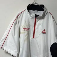 ルコックスポルティフ ナイロンジャケット ゴルフ 白 半袖 メンズ Lサイズ