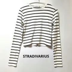 STRADIVARIUS ボーダー カットソー クロップド Tシャツ