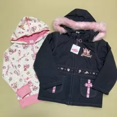 メゾピアノジュニア ひょう柄ベリエちゃんフェイクファーフーディ