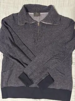 ダークグレー ハーフジップ セーター