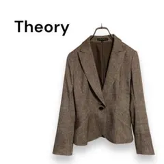 【セオリー】テーラード　ジャケット　ストライプ　オフィス　大人　グレー　日本製