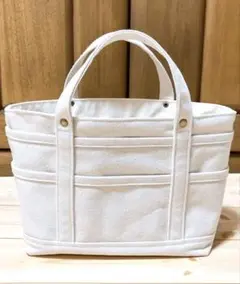 ポケットいっぱい♡帆布のミニトートバッグ風ツールボックス♡アイボリー