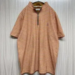 Hush Puppies ハーフジップ ポロシャツ ボーダー Lサイズのサムネイル
