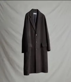 WYM / PE MELTON WIDE CHESTER COAT チャコール