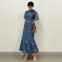 最終値下げ◆LAGUNAMOON ジャガードレースフレアーワンピース M 結婚式のサムネイル