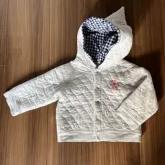 プチバトー　グレー キルティング トレーナー 74cm