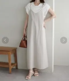 Discoat テックリネンVネックキャミワンピース