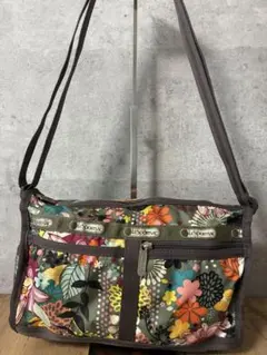 【美品】LeSportsac レスポートサック ショルダーバッグ 花柄 オリーブ