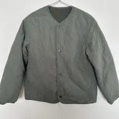 UNIQLO キッズ オリーブグリーン キルティング、ボアリバーシブルジャケット