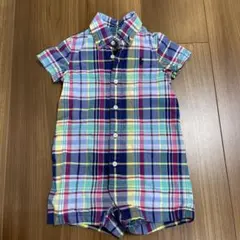 水通しのみ Ralph Lauren チェック柄ロンパース 9M