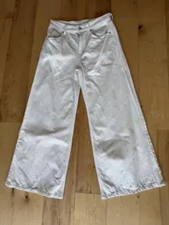 UNIQLO デニムワイドパンツ　オフホワイト