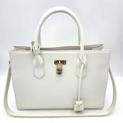 サマンサタバサ 2WAYバッグ ハンド ショルダー 白 ゴールド金具 美品