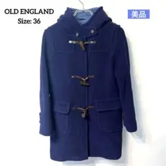 OLD ENGLAND ダッフルコート ウール 本革 ネイビー 36【美品】のサムネイル