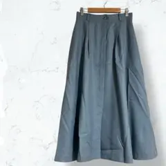 2094＊Scana＊ロングスカート くすみブルー 40 レトロ フレア