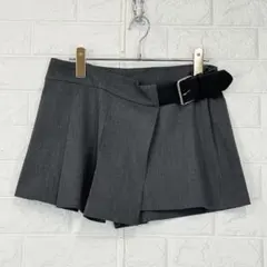 ザラ/S/グレー/ショートパンツト/ベルト付き/ラップスカート風/春夏秋/