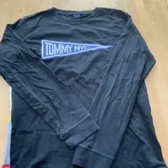 TOMMY 長袖シャツ M 黒 大学風デザイン