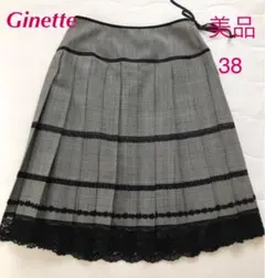 Ginette ジネット 膝丈スカート 黒レース 38 【美品】のサムネイル