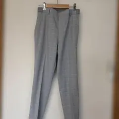 【UNIQLO】グレンチェック スラックス グレー S ウエスト60-66cm
