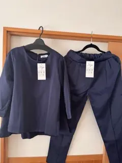 Myuネイビー パンツスーツ Lサイズ セット　セレモニーセットアップ