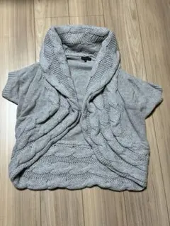 セオリーカシミヤ ウール ドルマン ニットカーディガン ケーブル編み グレー