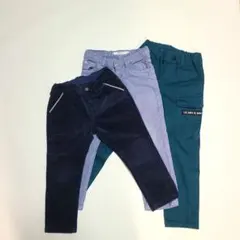 【美品】キッズ ロングパンツ 3本セット まとめ売り　100-110 BeBeのサムネイル