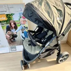 Joie ベビーカー　ライトトラックス　オリーブ　3輪　レインカバー付き