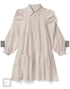 GRL パワショルティアードシャツワンピース