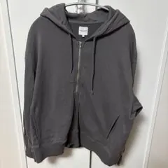 グレー フルジップ フード付きパーカー　Ｍ