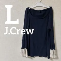 ⭐️165 J.Crew ネイビー リブ編み トップス L シンプル 長袖のサムネイル