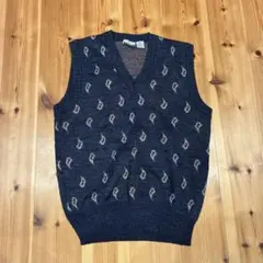【古着】　ペイズリー柄ニットベスト