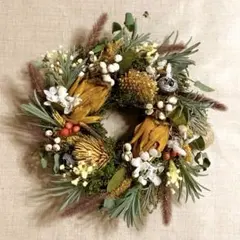 ナチュラルリース　ハーブリース　ドライフラワー　クリスマスリースとしても♡