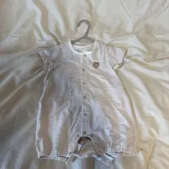 ストライプ クマ刺繍ロンパース ~95cm