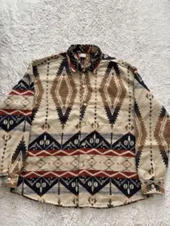 古着 2XL〜4XL 相当 幾何学模様 MADEINKOREA ビッグシルエット