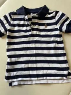 Ralph Lauren ネイビー/ホワイト ストライプ ポロシャツ 18M
