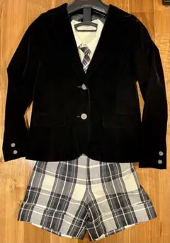ブラックベルベットフォーマルスーツセット（短パン）160cm