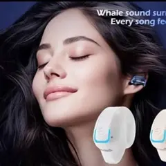 【白】片耳 Bluetooth クリップオン イヤホン イヤフォン