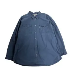 Columbia アウトドアシャツ　無地　ネイビー　3L 古着　8B1